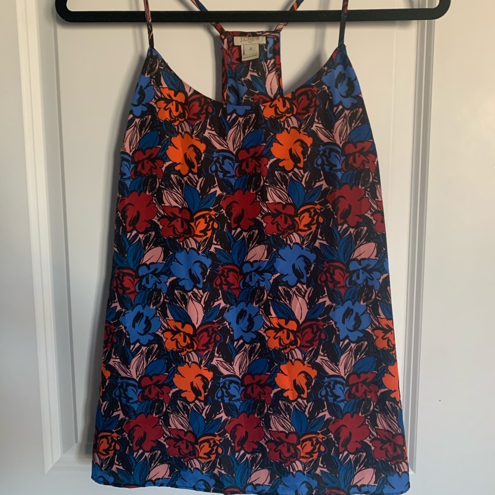 Jcrew floral tank blouse